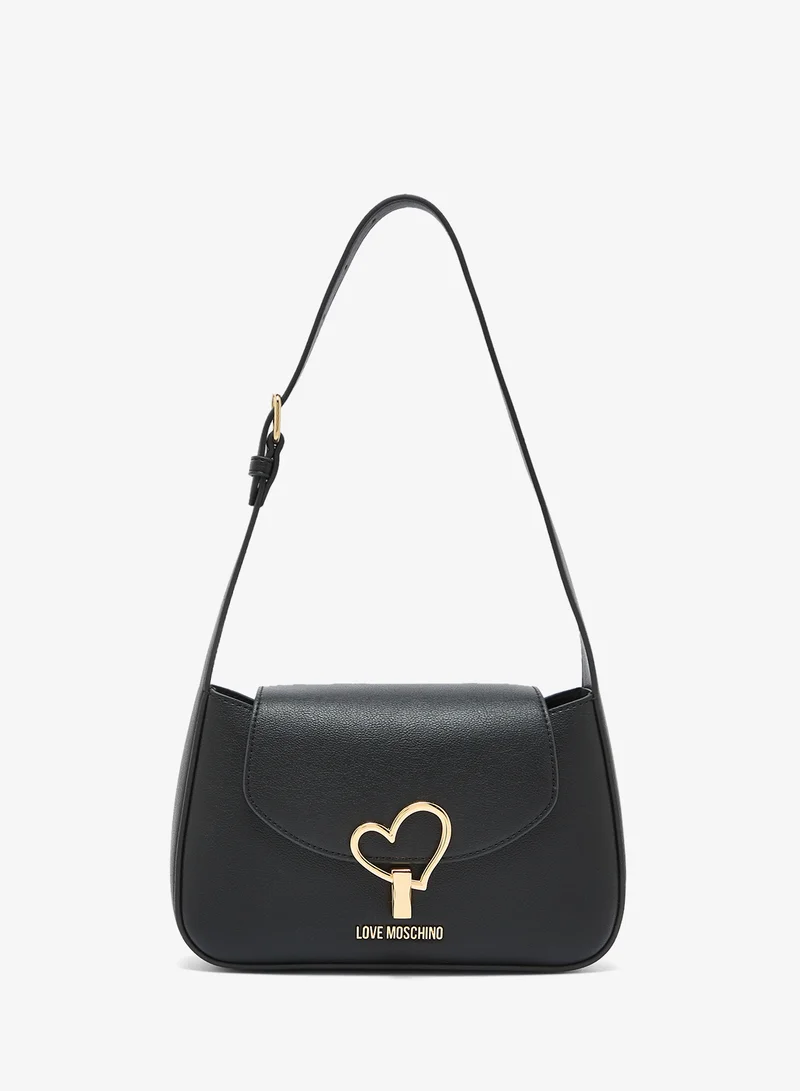 Love Moschino Heart Turnlock PU Shoulder Bag